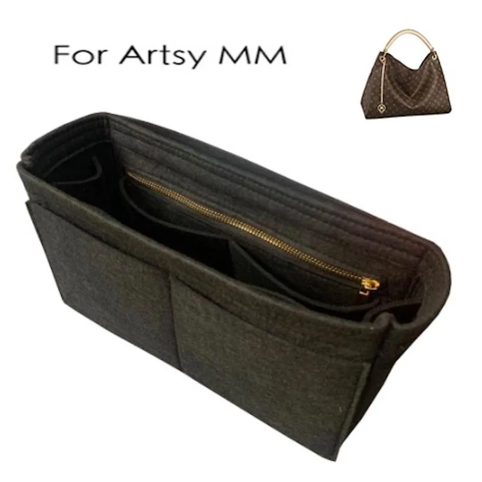 För konstnärlig MM-väska Insert Organizer Purse Insert Bag Shaper-3mm Premium Felt handgjorda 20 färger 210402284G