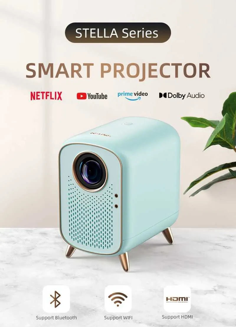 Proyectores Magcubic Proyector Hy300 4K Android 11 Dual Wifi6 200 ANSI  Allwinner H713 BT5.0 1080P 1280*720P Cine En Casa Proyector Al Aire Libre  Q231128 De 23,83 €