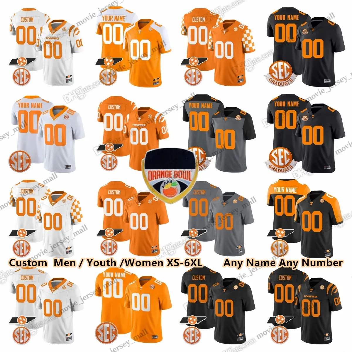 Футбольные майки Custom College Tennessee Volunteers 2024 6 Элвин Камара 16 Пейтон Мэннинг 14 Эрик Берри 1 Джейсон Виттен Джереми Бэнкс Джабари Хай