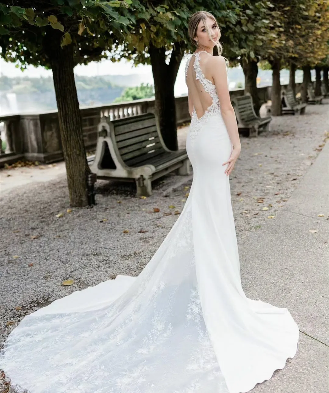 Elegant Ivory Lace Halter Wedding Dresses Long... From Dyy_dress88, $70.49 | DHgate.Com Elegant Ivory Lace Halter Wedding Dresses Long... From Dyy_dress88, $70.49 | DHgate.Com