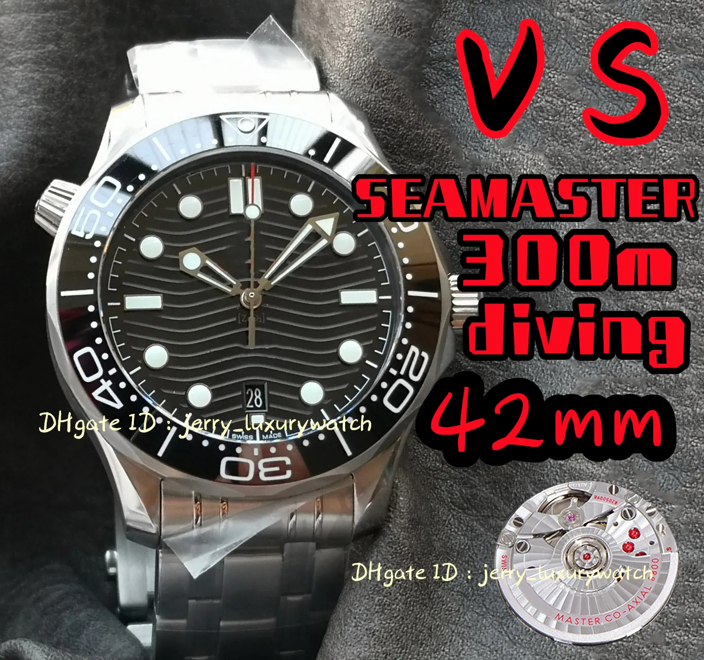 VS 210.30.42.20 Relógio de Mergulho Masculino de Luxo Mergulho 300m Todos os estilos , 42mm. 8800 Movimento Mecânico Automático, Bezel Cerâmico, aço preto