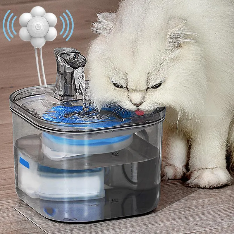 Dostarcza kota fontanna fontanna ze stali nierdzewnej kota czujnik kota Automatyczna krążąca napój dla zwierząt domowych z filtrami koty fontanne