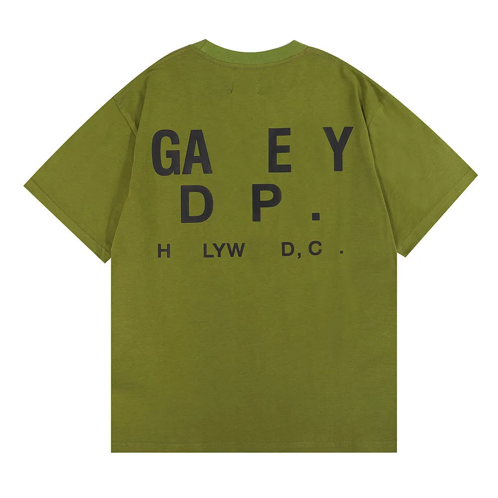 Camiseta para hombre diseñador bordado letra lujo color arco iris verano deportes moda cordón de algodón top manga corta tamaño xxl