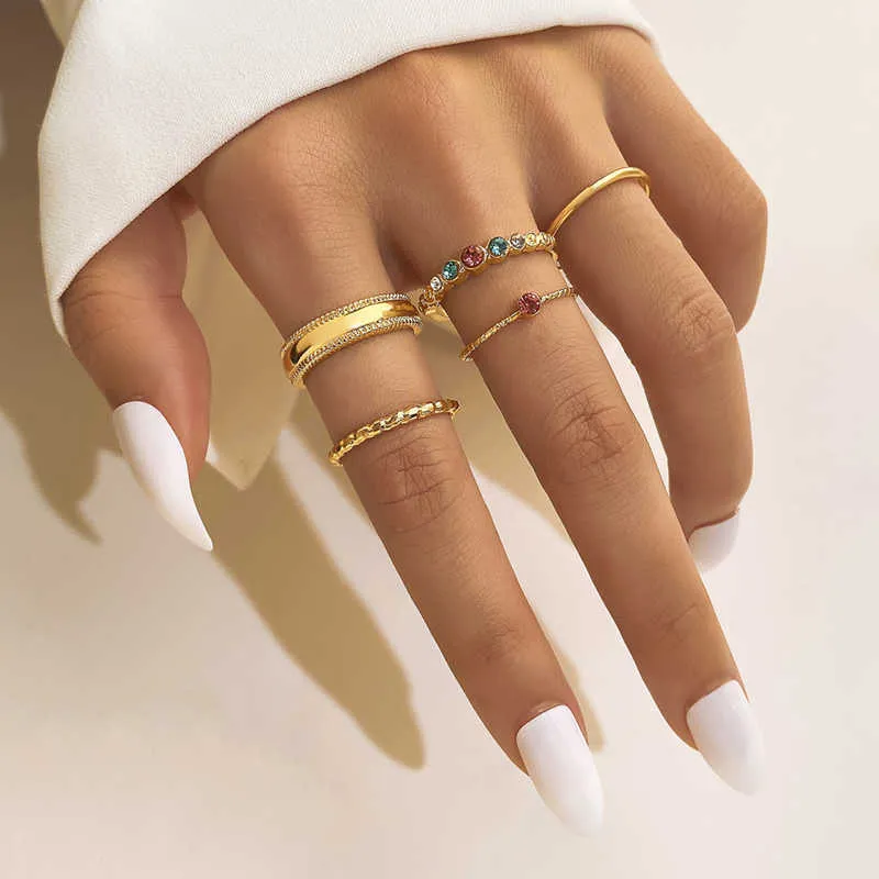 Bohemian Vintage Zircon Rings For Small Fingers Set For