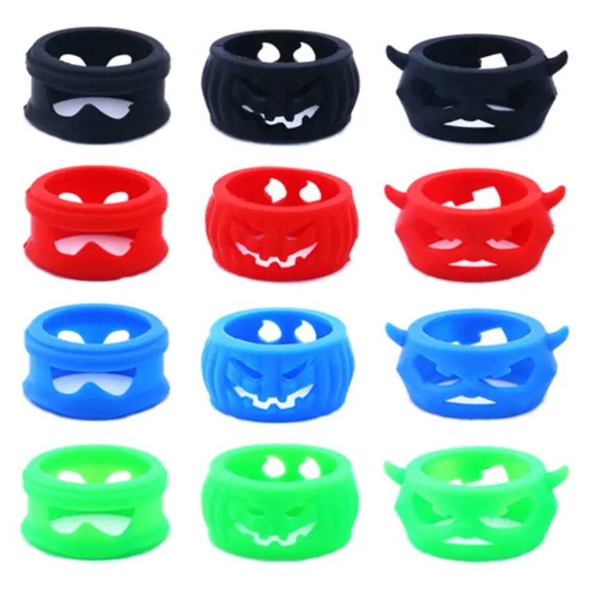 Kerst Halloween Decoratie Silicone Vape Band Ring All Saints 'Day Vampire Pumpkin Zombie E0428