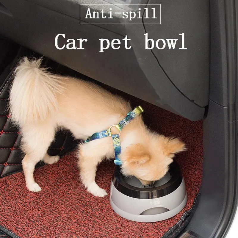 ペットカーボーンドッグボウルアンチプラッシュフローティング非濡れない口アンチスリップボウル犬用猫猫飲料水ボウル旅行ペット用品