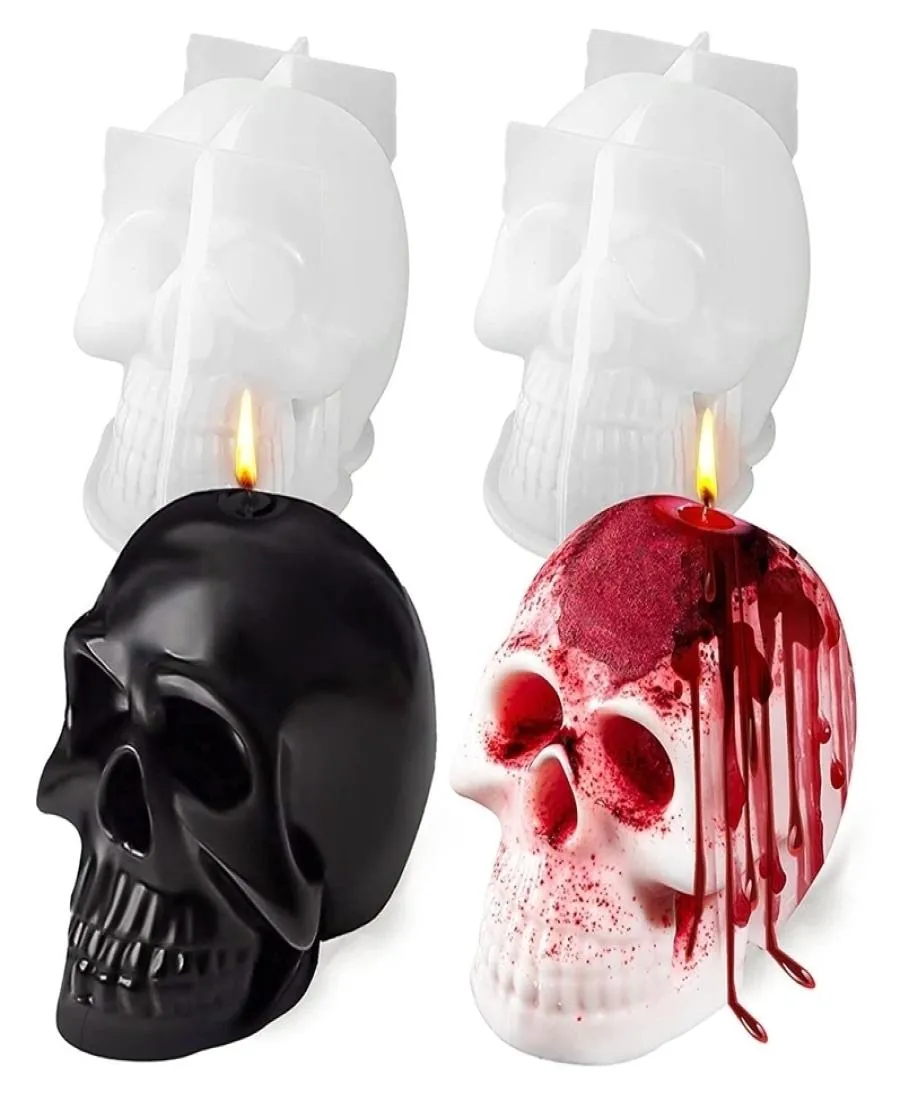 Форма для свечей «сделай сам», силиконовая форма черепа для изготовления декоративных свечей, пресс-формы для смолы, ремесленная форма для литья, домашний декор 2206292752688