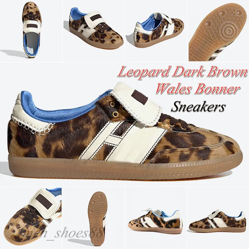 2024 Low Platform Sneakers Buty OG Vegan Black Velvet On Wales Bonner Leopard Dark Brown Fox Brown Core Black Mens Designer