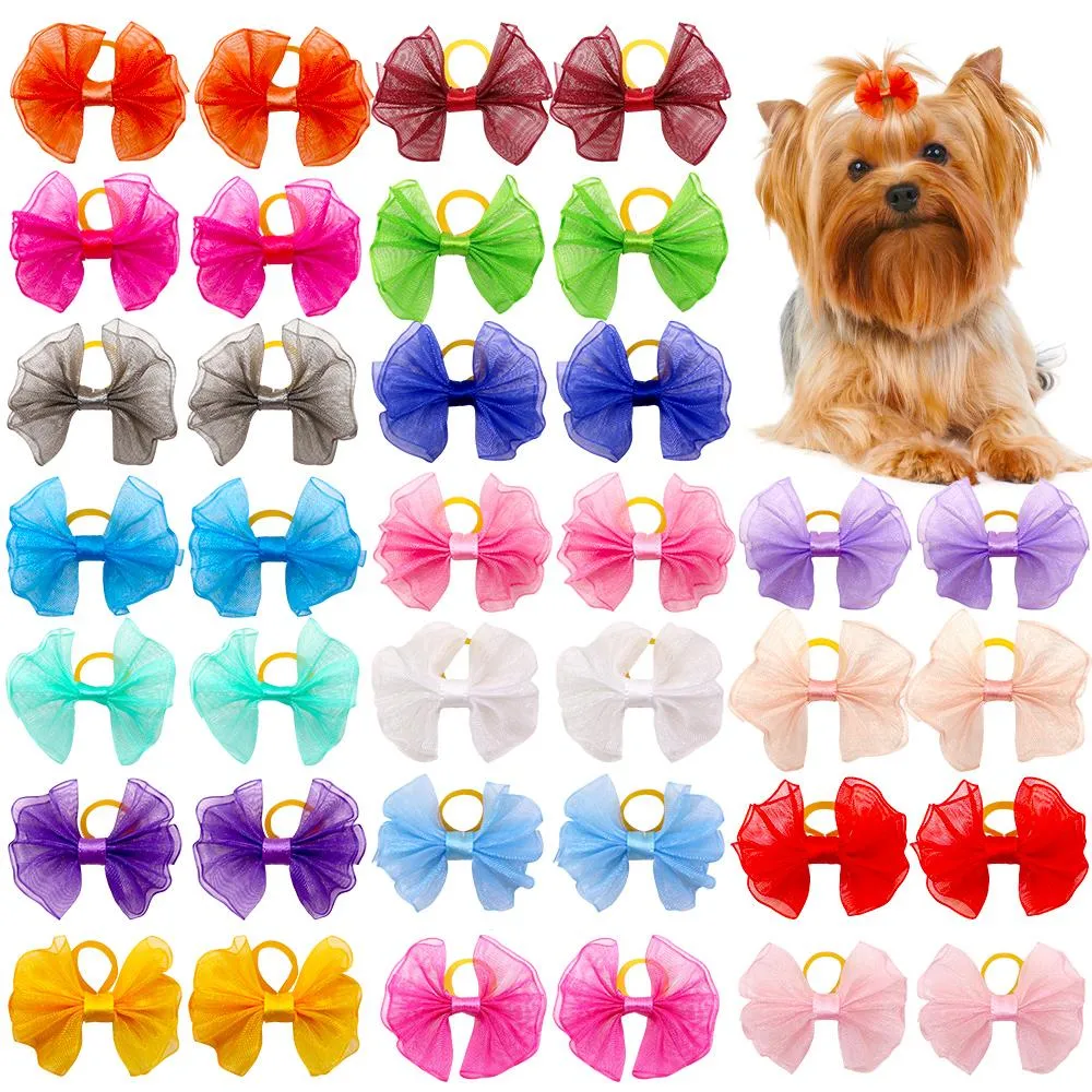 Accessoires 100pcs Handmade Dog Bows mignons fournitures pour animaux