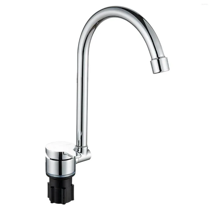 Kitchen Faucets Foldable Sink Faucet High Arch Single-Handle Water Taps 360 Dgree Swivel Cold Sprayer Nozzle For RV