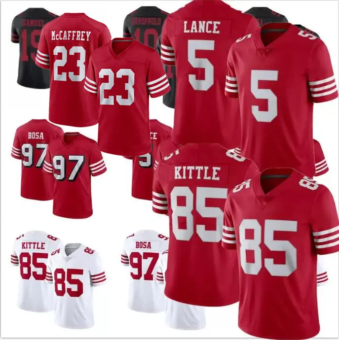 Nick Bosa Jersey George Kittle Deebo Samuel Sr Jerry Rice Fred Warner Brock Purdy Christian McCaffrey Talanoa Hufanga Joe Montana Joshua Dobbs Football Jerseys