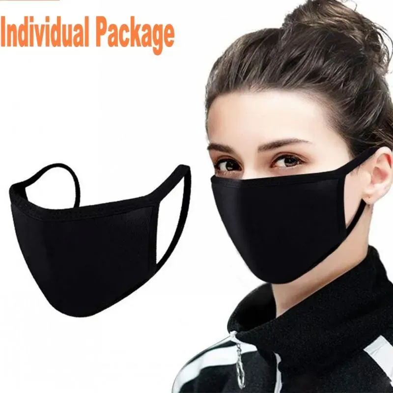 Anti-Staub-Gesichtsmaske, schwarze Baumwoll-Mundmaske, Motorradfahren, winddicht und warm, 100 % Baumwolle, waschbare, wiederverwendbare Stoffmasken