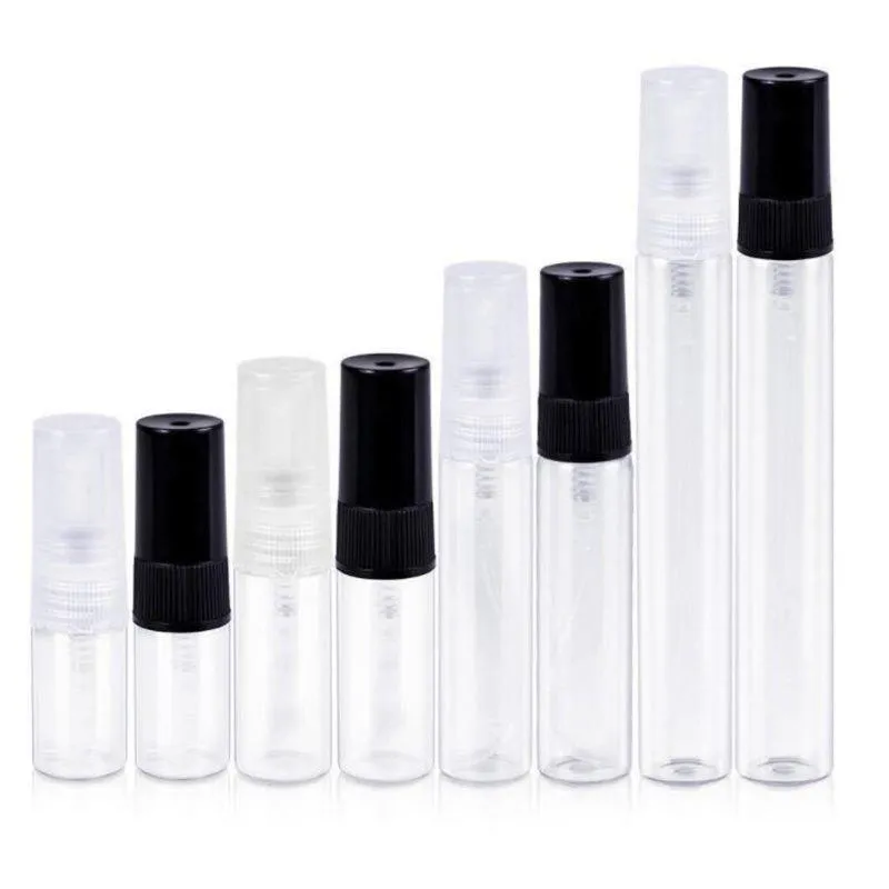 2ml 3ml 5ml 10ml Bouteille de pulvérisation de brouillard de verre Bouteilles de parfum rechargeables Flacon d'échantillon vide Conteneur cosmétique de voyage portable Ekbtm