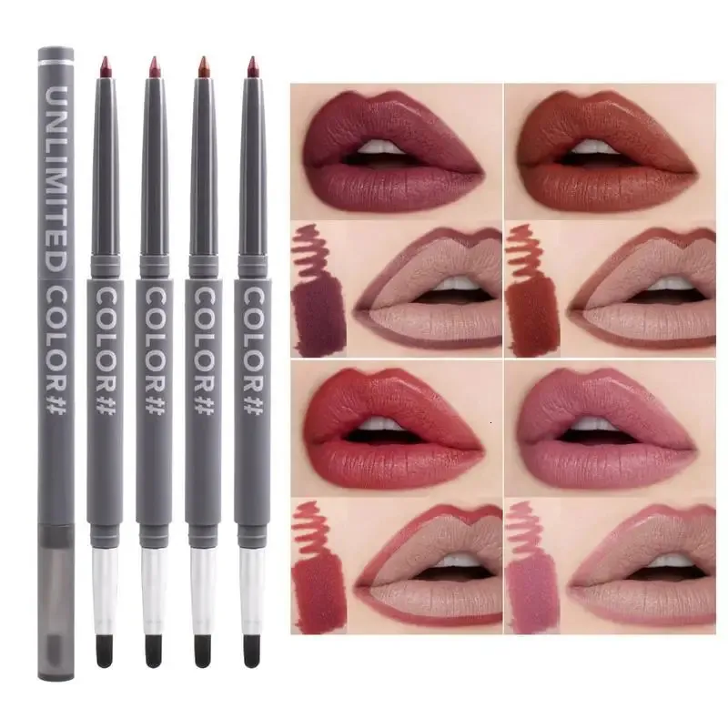 Lipgloss Matte Lip Liner Potlood 4-delig Hooggepigmenteerde Fluweelachtige Matte Lip Liner Lip Liner Potlood Set Met Dubbele Uiteinden Voor Dames Meisjes 231128