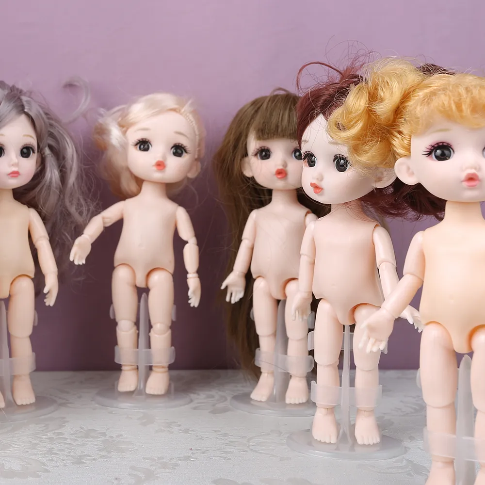 인형 미니 소녀 귀여운 얼굴 16cm bjd 112 짧은 소년 머리카락 잠자는 돼지 벌거 벗은 돼지 알몸 복장 패션 여자 선물 DIY 장난감 230427