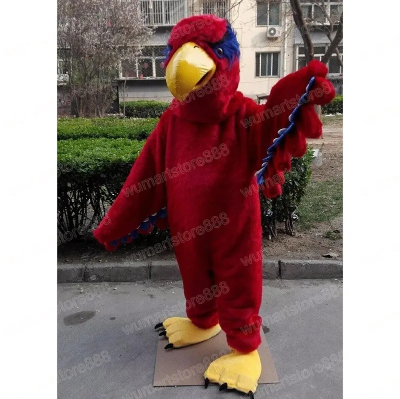 Neuestes Roter Adler-Maskottchen-Kostüm, Karneval, Unisex, Outfit, Weihnachten, Geburtstag, Party, Outdoor-Festival, Anzieh-Werbe-Requisiten für Damen und Herren