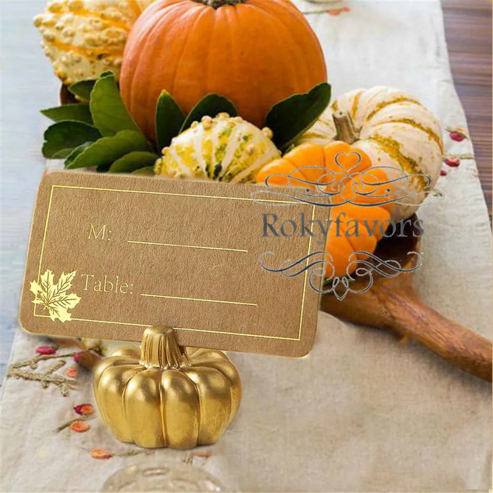 20PCS Pumpkin Place Card Holder Party Table Decoration Favors Event Shower Birthday Setting Supplies Halloween Favours Thanksgiving Gifts