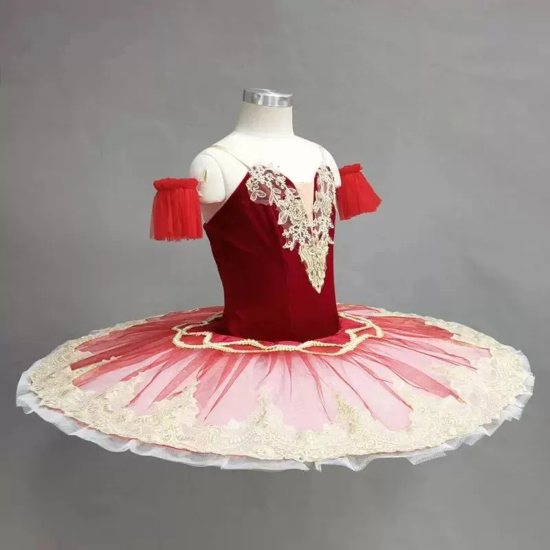 Dancewear Volwassen Kinderen Rood Professionele Ballet Tutu Jurk Klassieke Ballerina Ballet Dans Kostuum Pannenkoek Platter Tutu Vrouwen Meisje Feestjurk 231127