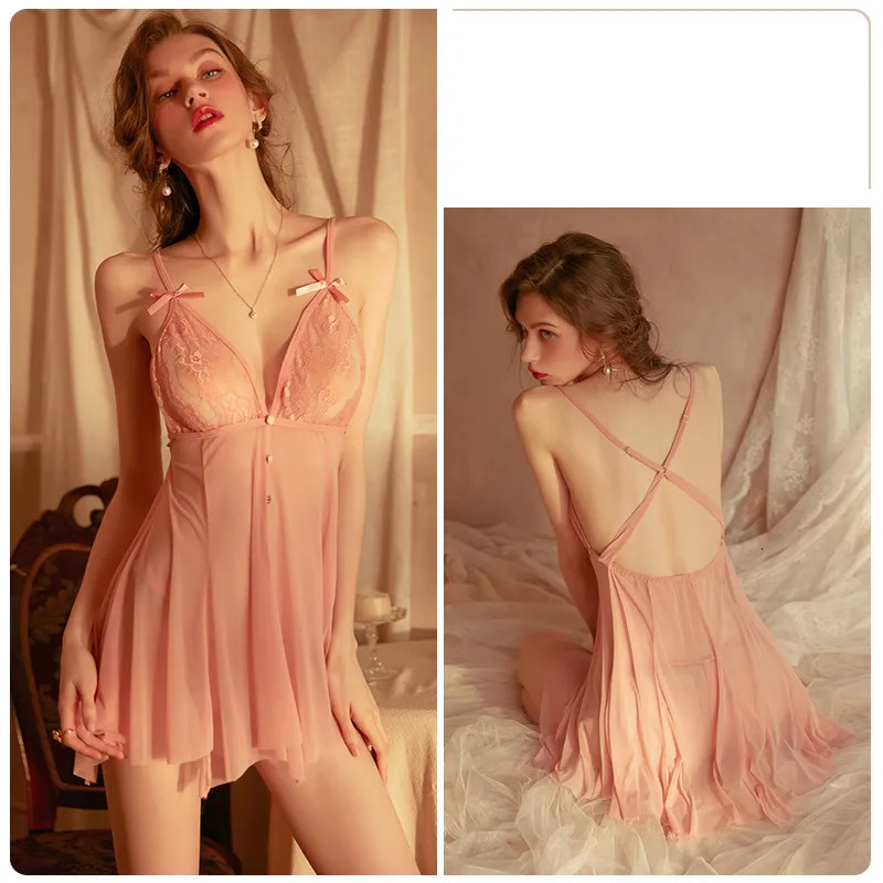 Biancheria intima accappatoio in pizzo camicia da notte Sexy tentazione pigiama