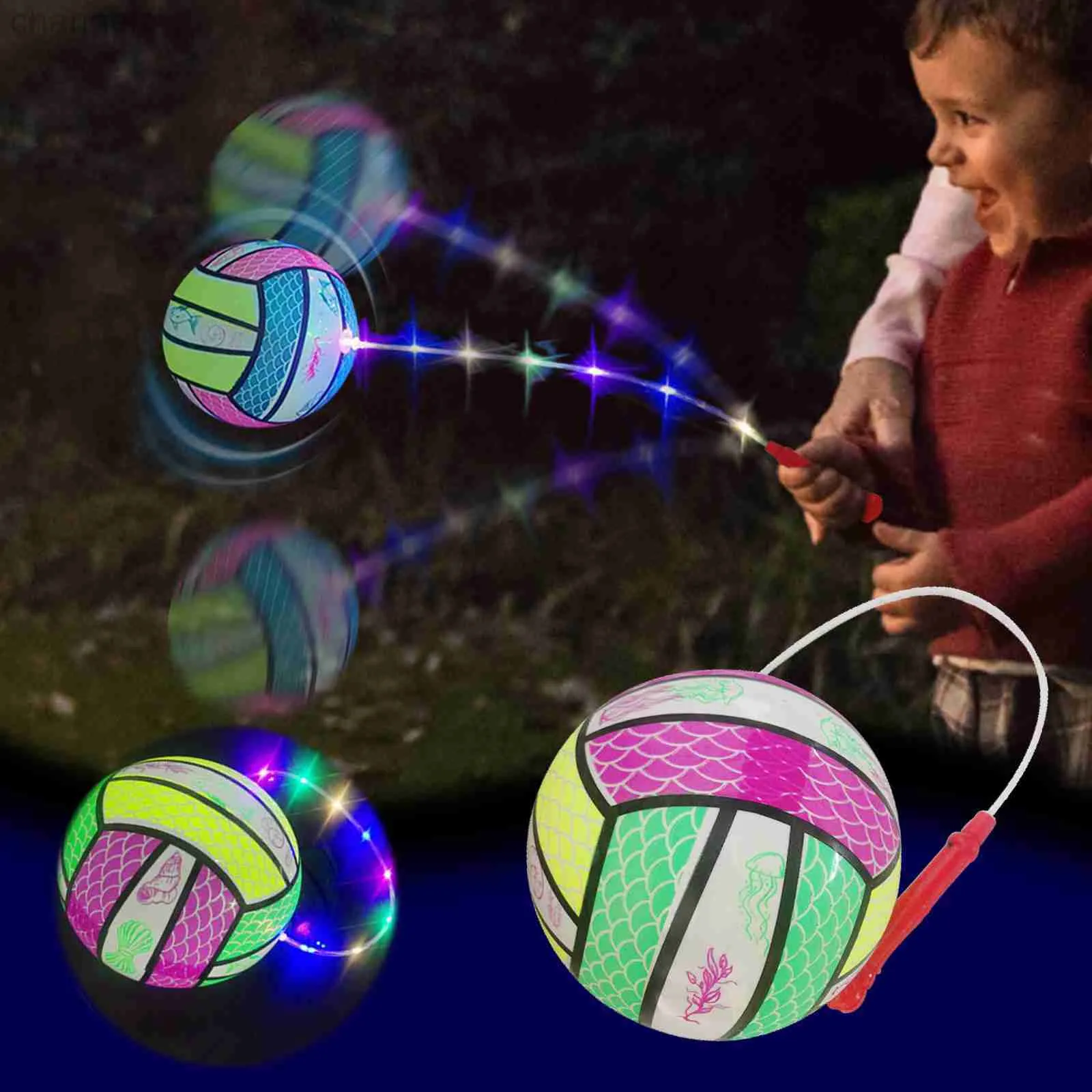 Led Rave Brinquedo Piscando LED Jogando Bolas Adultos Crianças Ao Ar Livre Escuro Esporte Jogo Iluminado Inflável s Luminoso Fitness