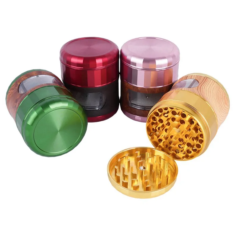 Neueste Rauchen Cool Bunte Aluminium 63 MM Tragbare Schublade Kraut Tabak Grind Spice Miller Grinder Crusher Grinding Gehackte Hand Muller Zigarettenspitze DHL