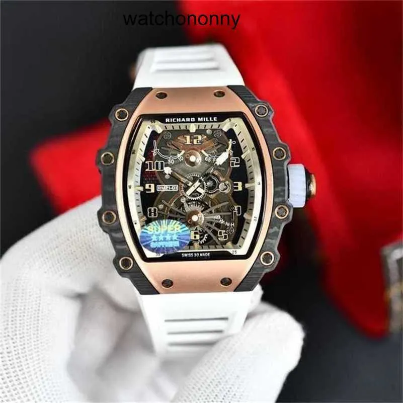 デザイナーri mlies luxury watchs out out zy hollow fiber rm21 01カーボンハイエンドメンズビジネススポーツタフマンオートマチックメカニカルウォッチ