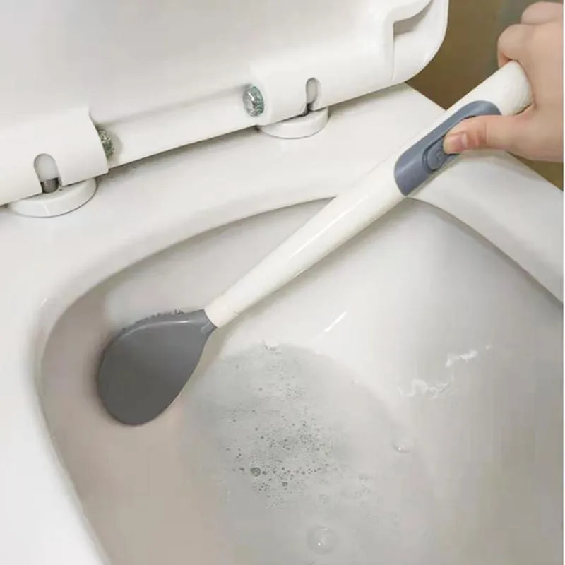 Borstar silikon toalettborste mjuk borst Inga döda hörn hushåll tvätt toalett rengöring artefakt kreativa badrumstillbehör