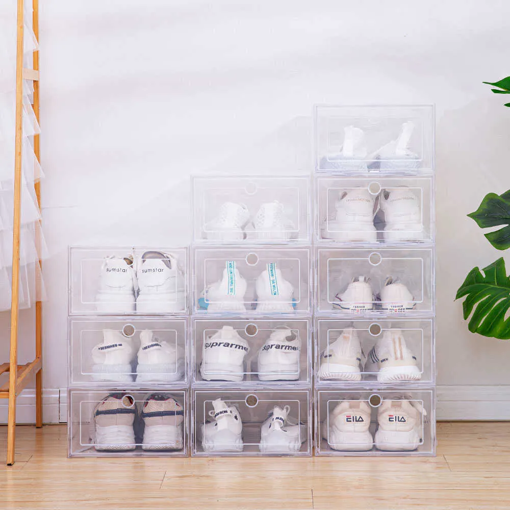 Cajón Para Zapatos Caja De Plástico Caso Engrosada Transparente