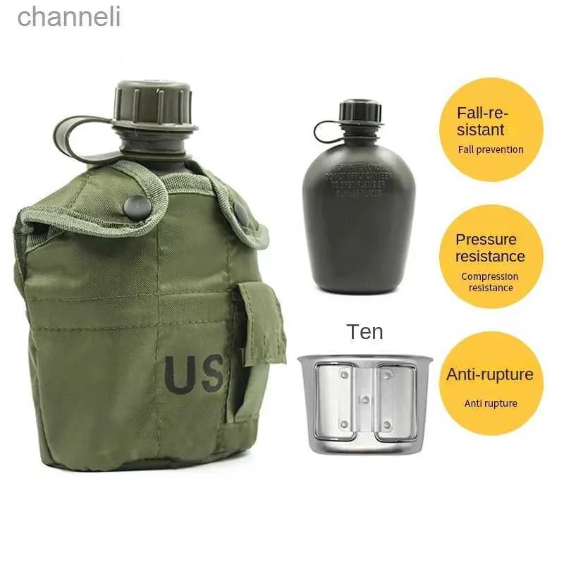 Botella de cantimplora militar al aire libre de 1L para acampar