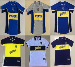 98 99 2002 Boca Junior Retro Soccer Jersey Maradona Vintage Veron Caniggia 1997 1998 MAGLIA Classic 2000 2001 Football Shirts