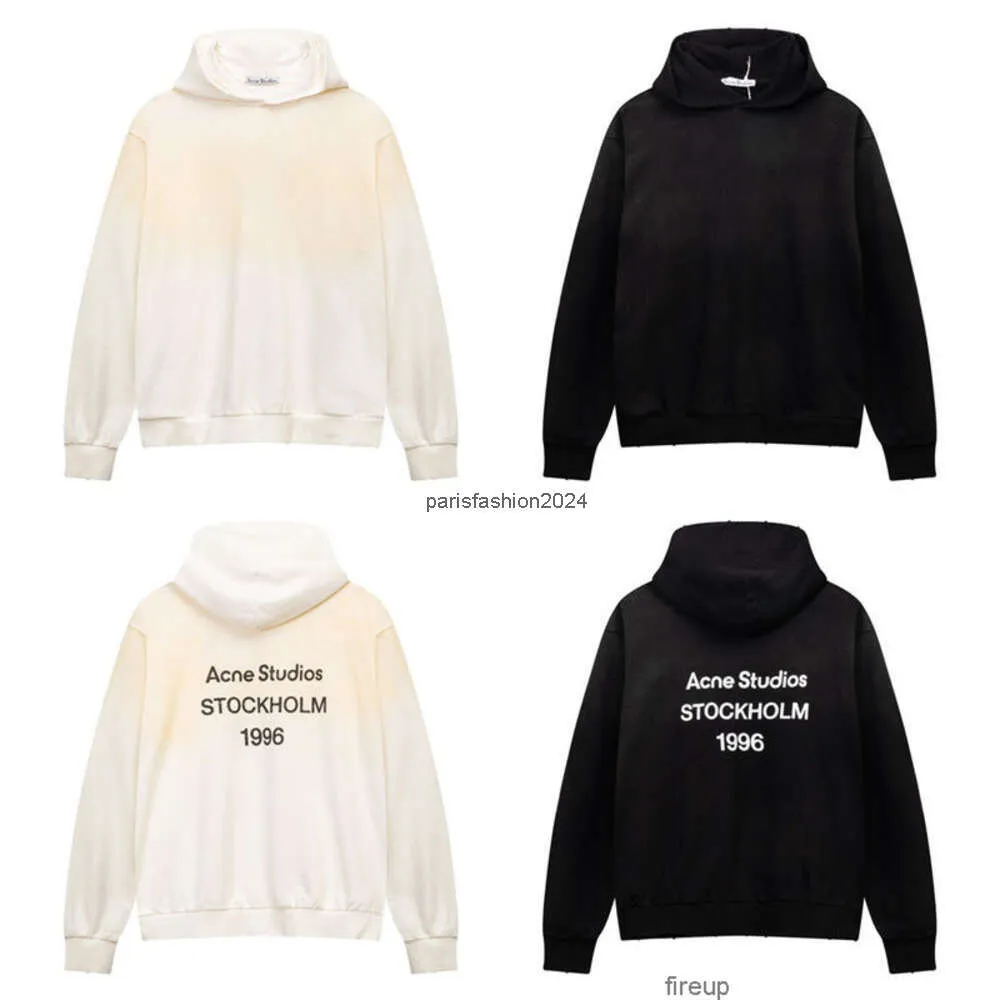 Sweatshirts Hommes Femmes Designer Sweats à capuche Mode Streetwear Haute Qualité Suédois Ac Automne / Hiver Nouveau Endommagé Vieux 1996 Lettre Imprimé Lâche Couple Pull À Capuchon