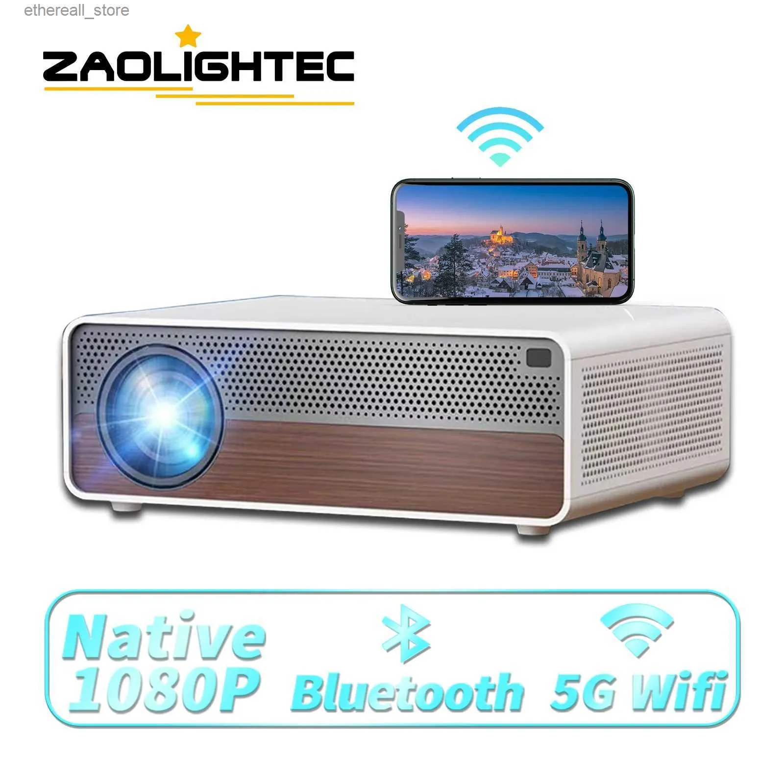 Proiettori ZAOLIGHTEC A40 Proiettore Full HD 1080P Proiettore Home Theater WiFi da 7500 lumen LED per supporto mobile domestico Videoproiettore 4K Q231128