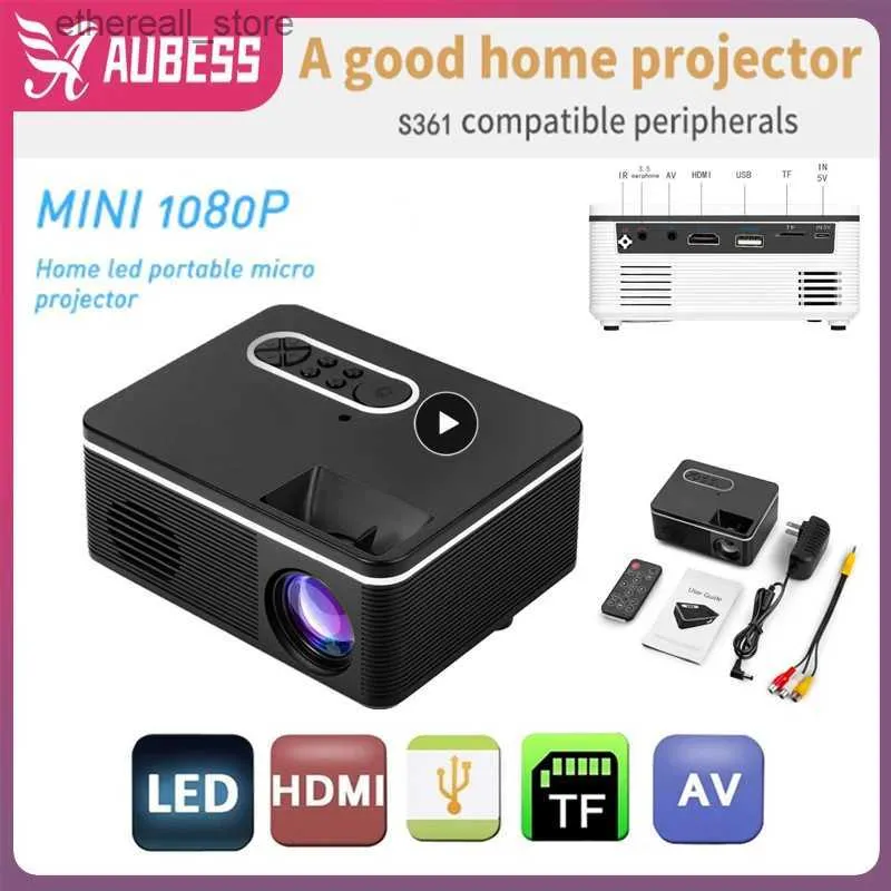 Projectors S361 720P Support 1080P Digital LED Projector 320x240 Mini Video Projetor Focusing 600 Lumens Home Game Screen Camping Proyector Q231128