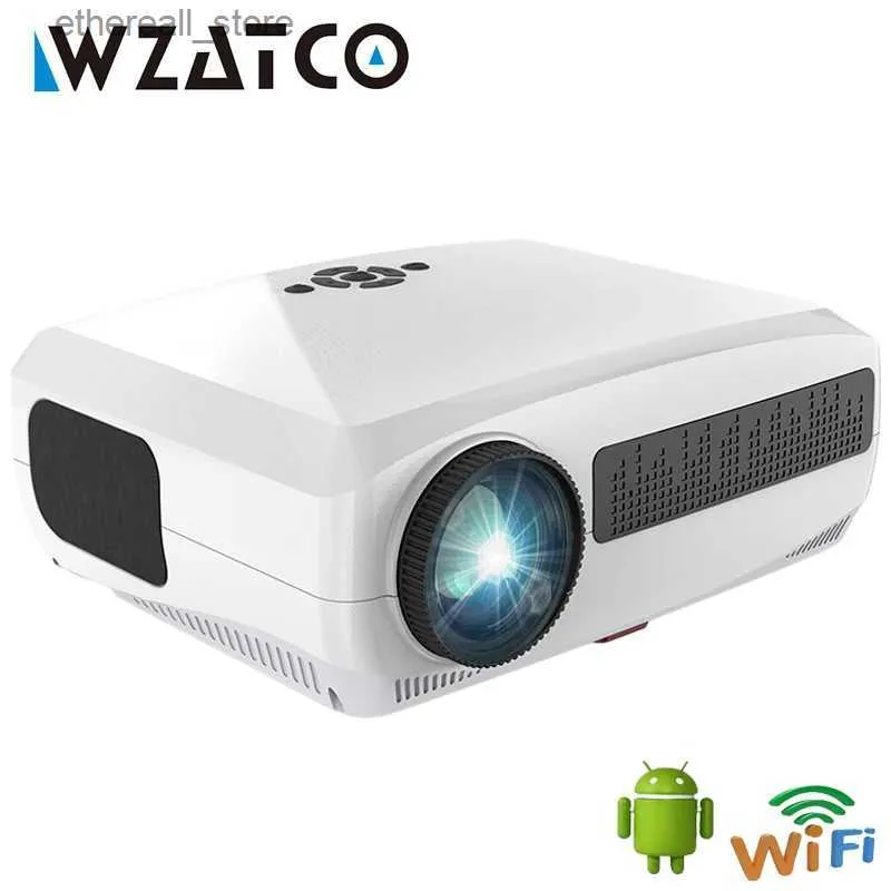 Projectors WZATCO C3S Android 9.0 LED Projector Full HD 1080P 300 inch Big Screen WIFI Proyector Home Theater Smart Video Beamer Hot Sell Q231128