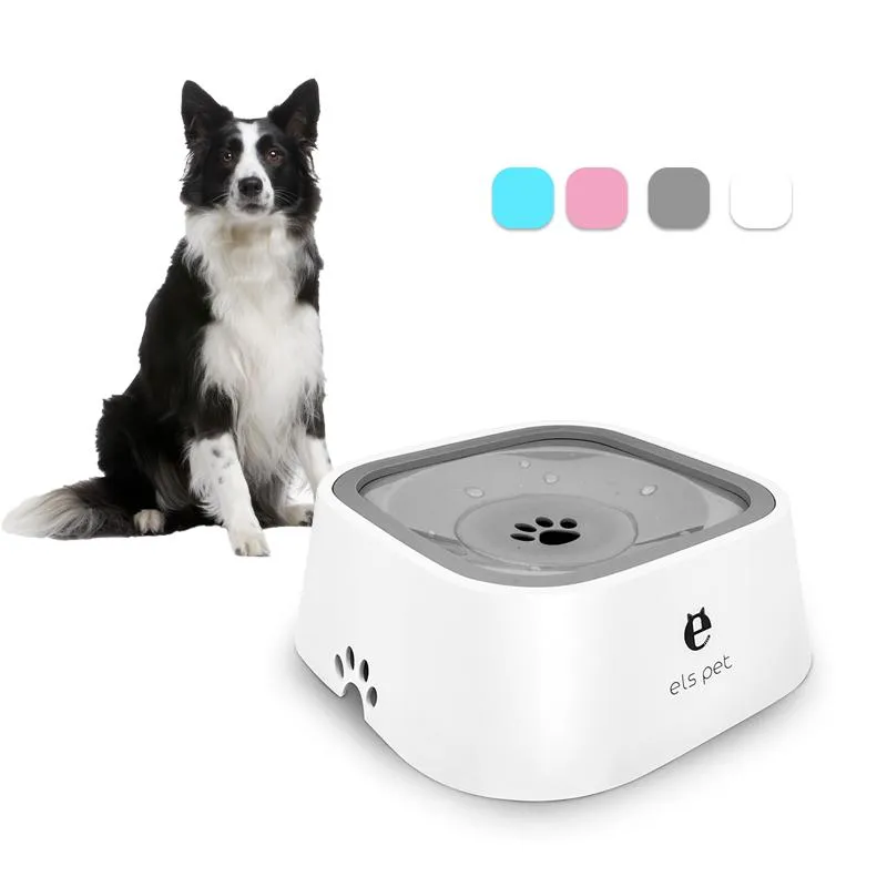 Feeding Dog Bowl Pet Water Bowl Slow Water Feeder Dish Anti Slip Water Dispenser Fountain Floating Disk Feeding Food Bowl for Dogs Cats