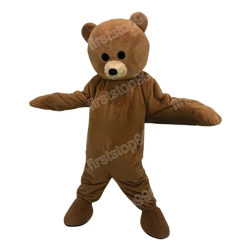 Costume da mascotte orsacchiotto marrone di Halloween, personaggio a tema anime dei cartoni animati, unisex, per adulti, per feste di Natale, pubblicità esterna