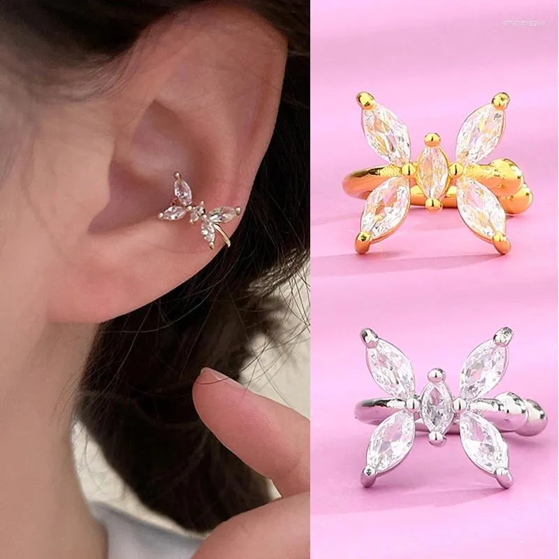 Boucles d'oreilles dos 1 pièce, manchette d'oreille papillon Y2k pour femmes, faux Piercing sans trou, Clip conque, bijoux tendance, cadeaux pour filles EF115