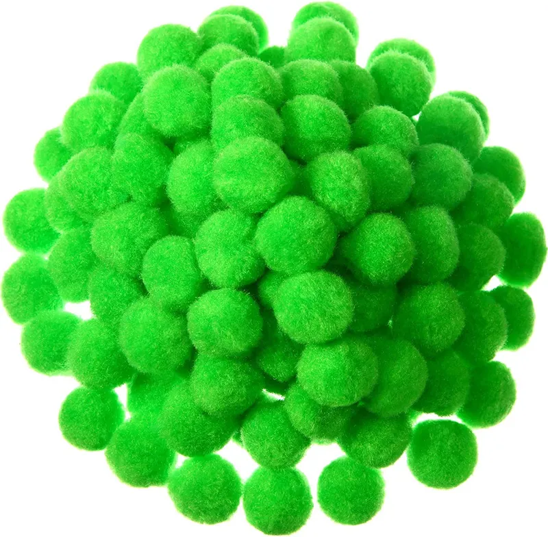 Pom Poms Crafts Balls For Diy Creative Pompoms Decorations Kids Christmas Project Hobby Supplies Party Holiday Decorations (Green)