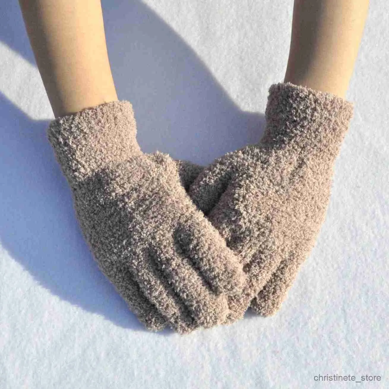 Mitaines pour enfants Gants en polaire de corail doux hiver femmes hommes épaissi gants chauds solides mitaines à doigts complets étudiant garçon fille gants de cyclisme nouveau R231128