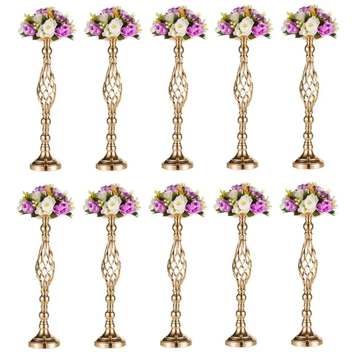 H60cm/70 cm/80cm/90 cm/100 cm/110 cm) Lyxmetallguldljusstång Hållare Flower Stand Dekorativ hög Candelabra för bröllopsbord Centerpieces Imake863