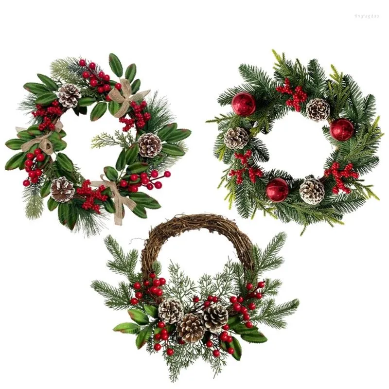 Decoratieve bloemen Kerstmis Pine naald kunst simulatie slinger hangbare ornamentbenodigdheden