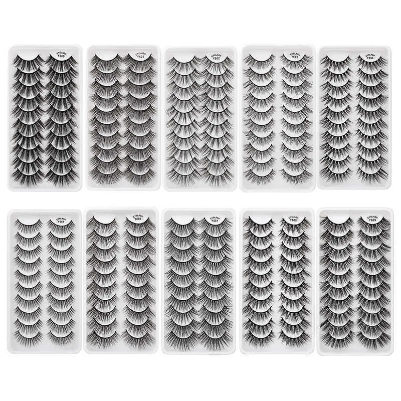 3 PCFalse Cils 10/8/5/3Pairs Multipack 3D Mink Lashes Faux Cils Faits À La Main Wispy Fluffy Fake Lash Outils De Maquillage Des Yeux Naturels Faux Eye Lashes Z0428