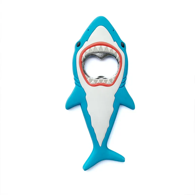 Cartoon Shark Beer Bottle Opener Silicone Refrigerator Sticker Kitchen Tool