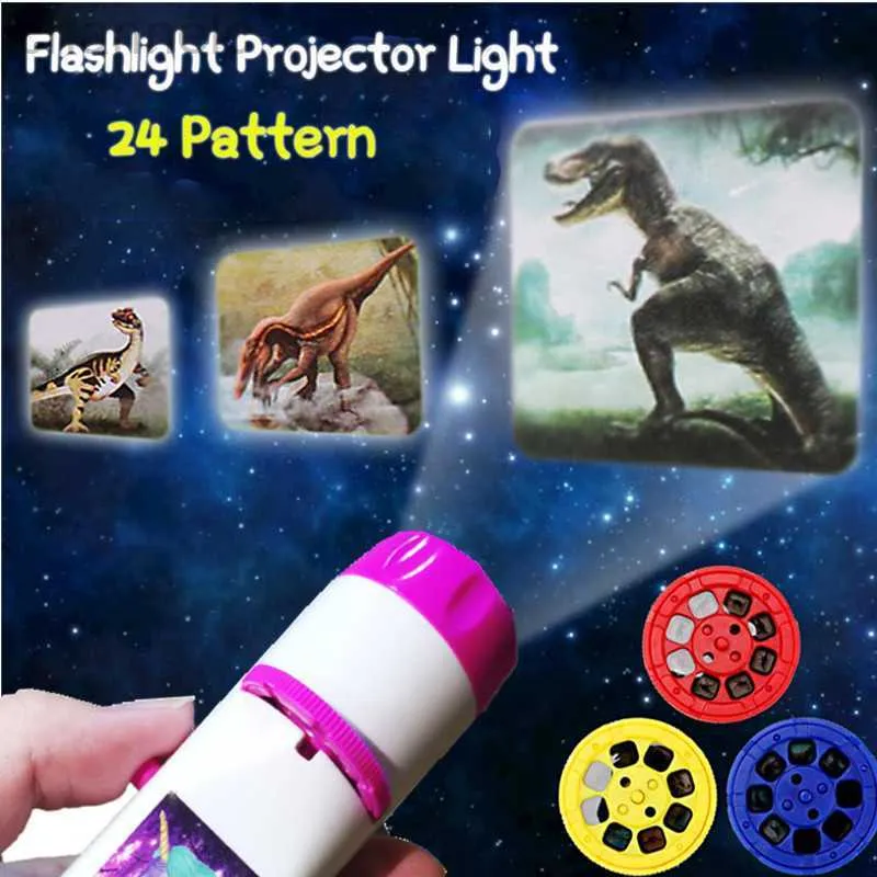 Led Rave Toy Mermaid Dinosaur Sea Projector Kids Baby Sleeping Story Torcia Star Lamp Light-up