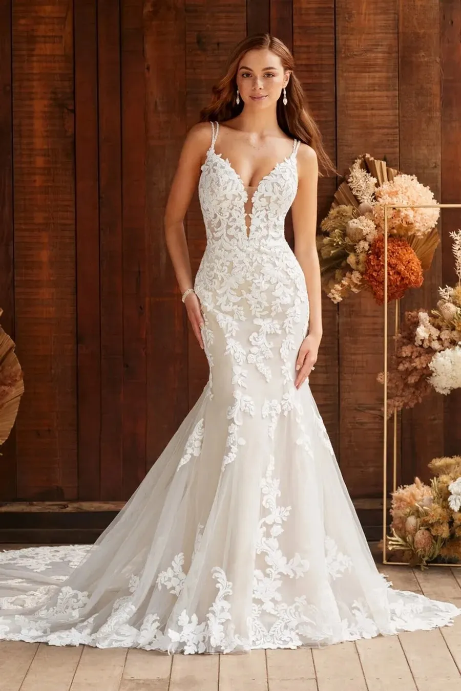 New Graceful Mermaid Lace Wedding Dresses Sleeveless Formal Occasions Bridal Gowns 18