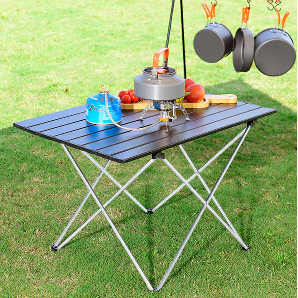 Camp Furniture Mini Table pliante portable Camping Aluminium léger  Randonnée extérieure Pêche à la pêche à la plage Tables rouleaux de  randonnée de