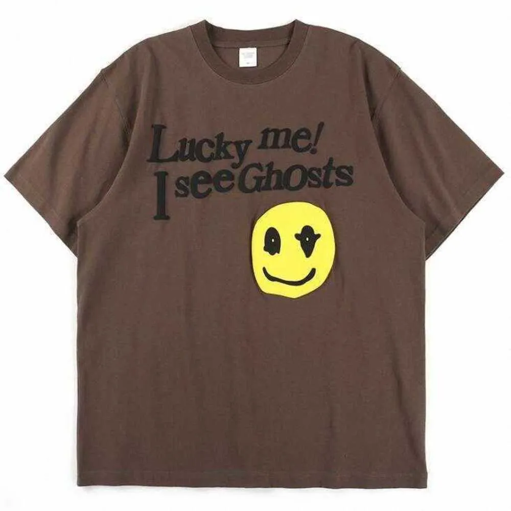 Erkek Tişörtler Gömlek Şanslı beni görüyorum Ghosts Tshirt Köpük 3d Baskı Kahverengi Kısa Kollu Hip Hop Sokak Giyim T Mens Tasarımcı Kollu Q7SC