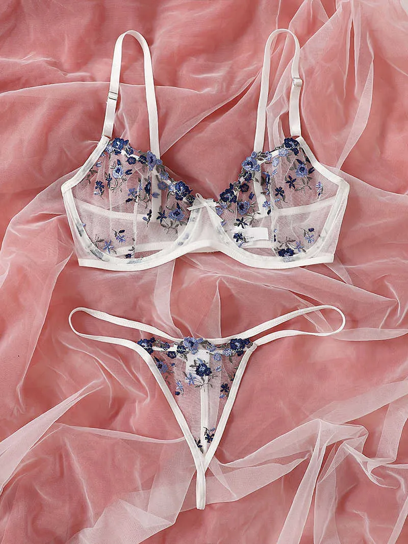 Sexy Transparent Underwear Women Bra Set Comfortable Cute Heart Embroidered  Lingerie Set 🥰 Price 990฿ ( ปกติ 1150฿ ) Colo