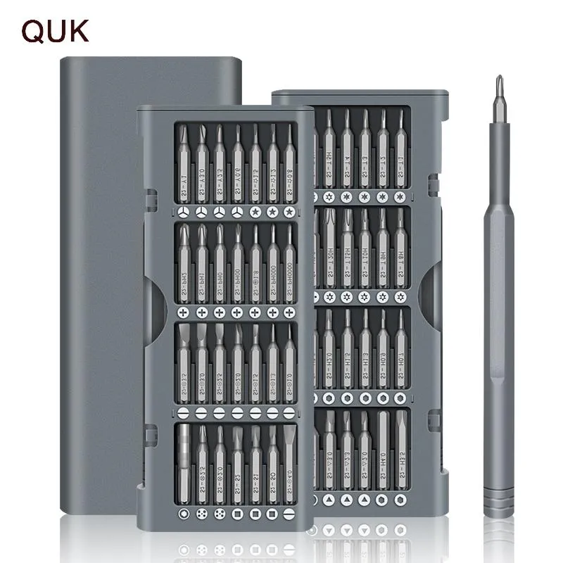 Schroevendraaier Quk 57 in 1 Drickdriver set Precision Magnetic Bits Torx Phillipsスロットスロットナットキーンジミンケースマルチツールツールキット