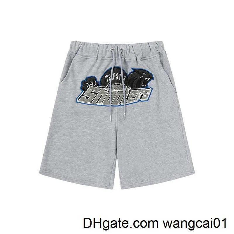 Wangcai01 Men's Shorts Trapstar Shooters2023 Opard Broidered Spring and Summer Cotton CasuareShorts